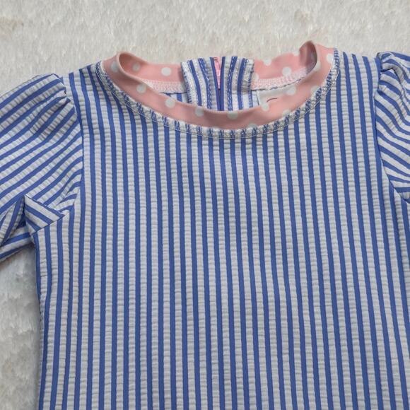 Rufflebutts Pink Ruffle Swimsuit 3-6 months seeksucker bathing suit - Picture 7 of 10